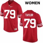 NCAA Ohio State Buckeyes Women's #79 Brady Taylor Red Nike Football College Jersey AQM6045TC